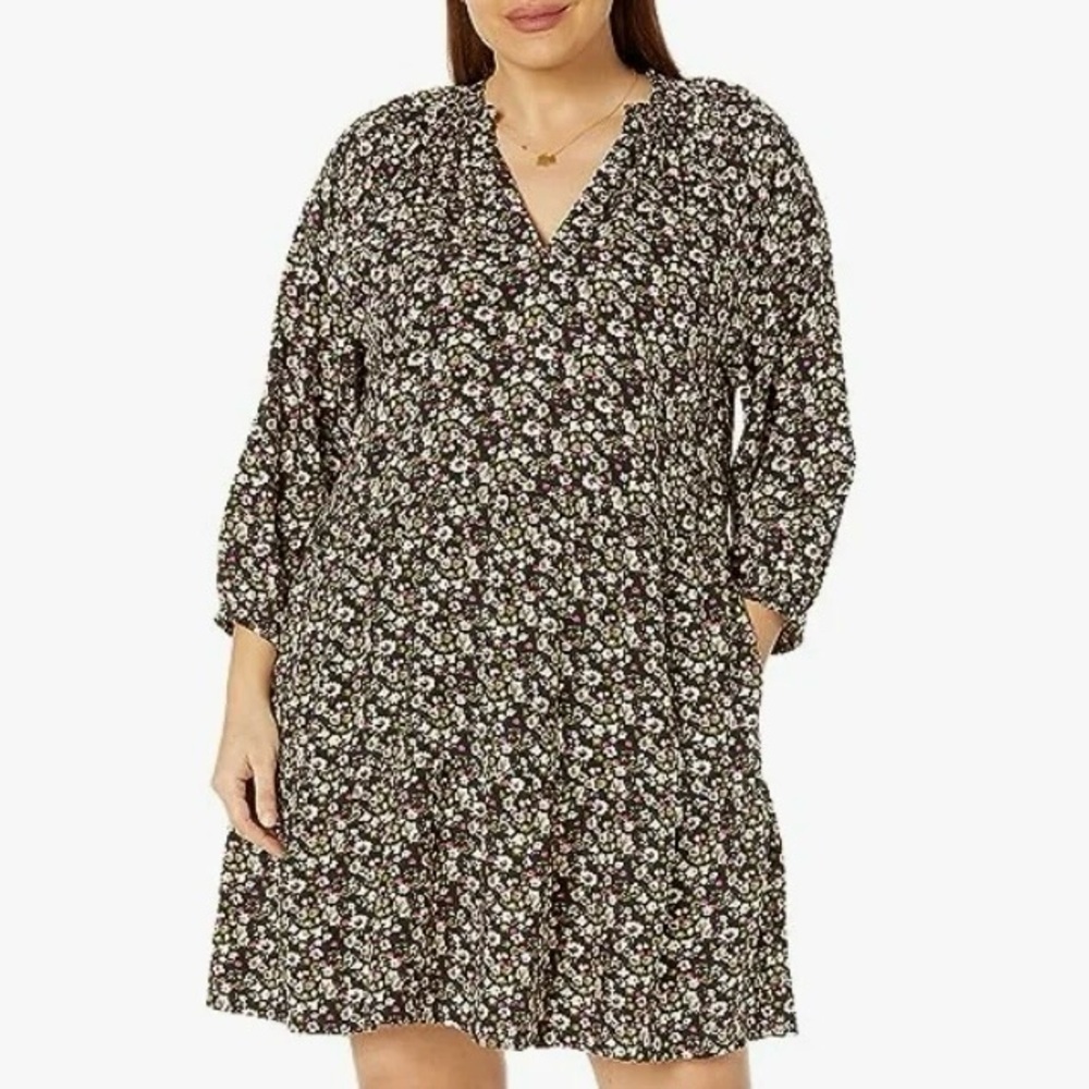 NWT The Drop Women's Caralynmirand Floral Dress Long Sleeve Size 3X